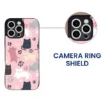 Cat & Paws Printed Metal Back Cover for iPhone 16 Pro Max - Image 2