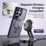 Samsung S25 Ultra magnetic case with wireless charging compatibility and built-in magnetic ring