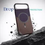 iPhone Air dual tone leather MagSafe case with shockproof drop protection