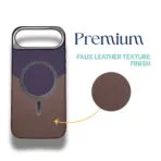 iPhone Air leather MagSafe case with premium faux leather texture finish