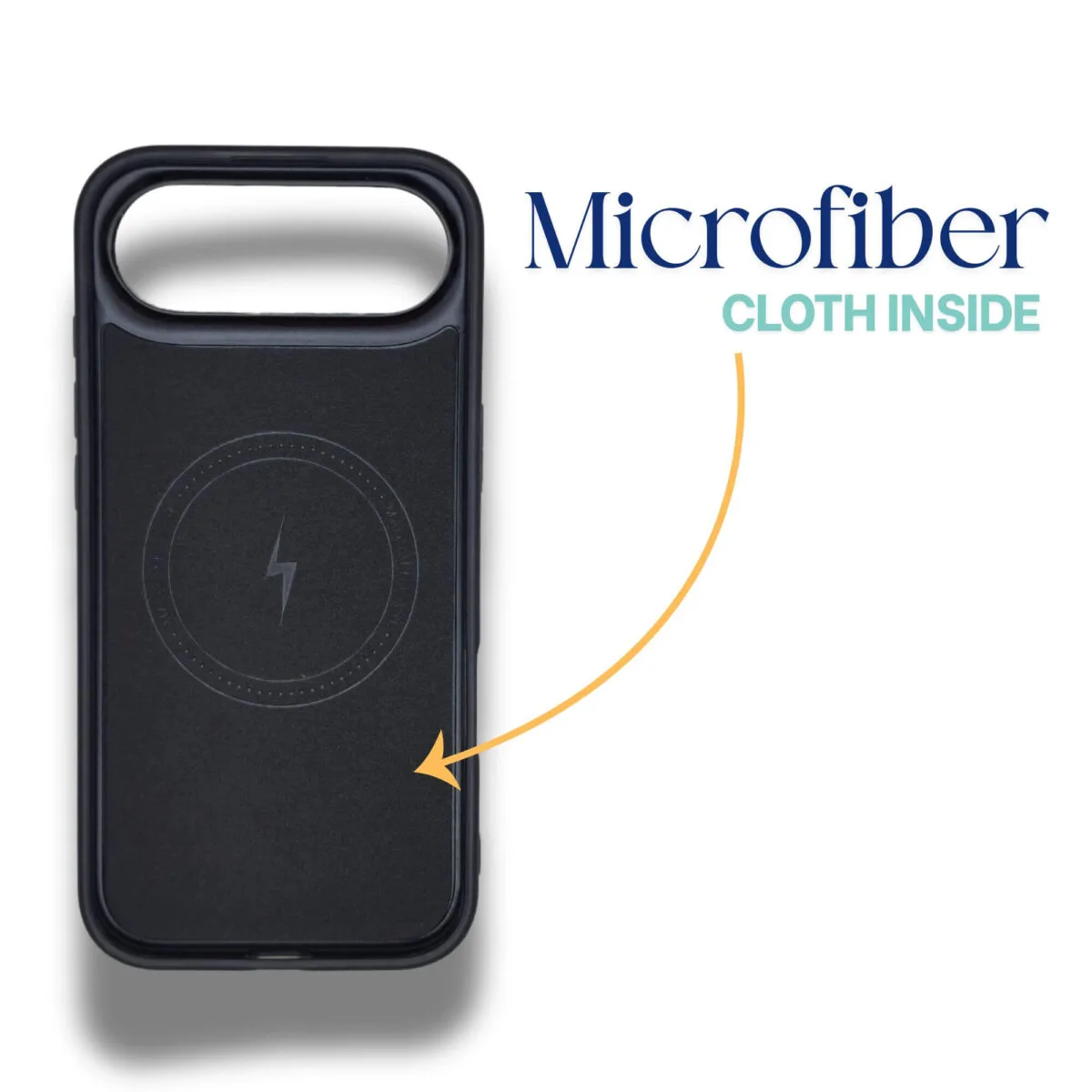 Soft microfiber interior lining inside iPhone Air MagSafe faux leather case