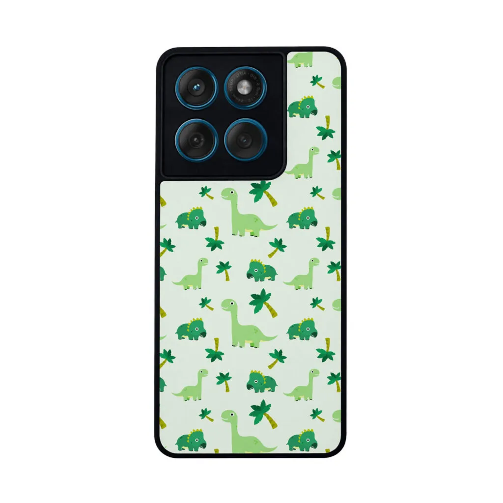 Cute Dinosaur Printed Metal Back Cover for Moto Edge 60 Fusion – Premium & Durable Case